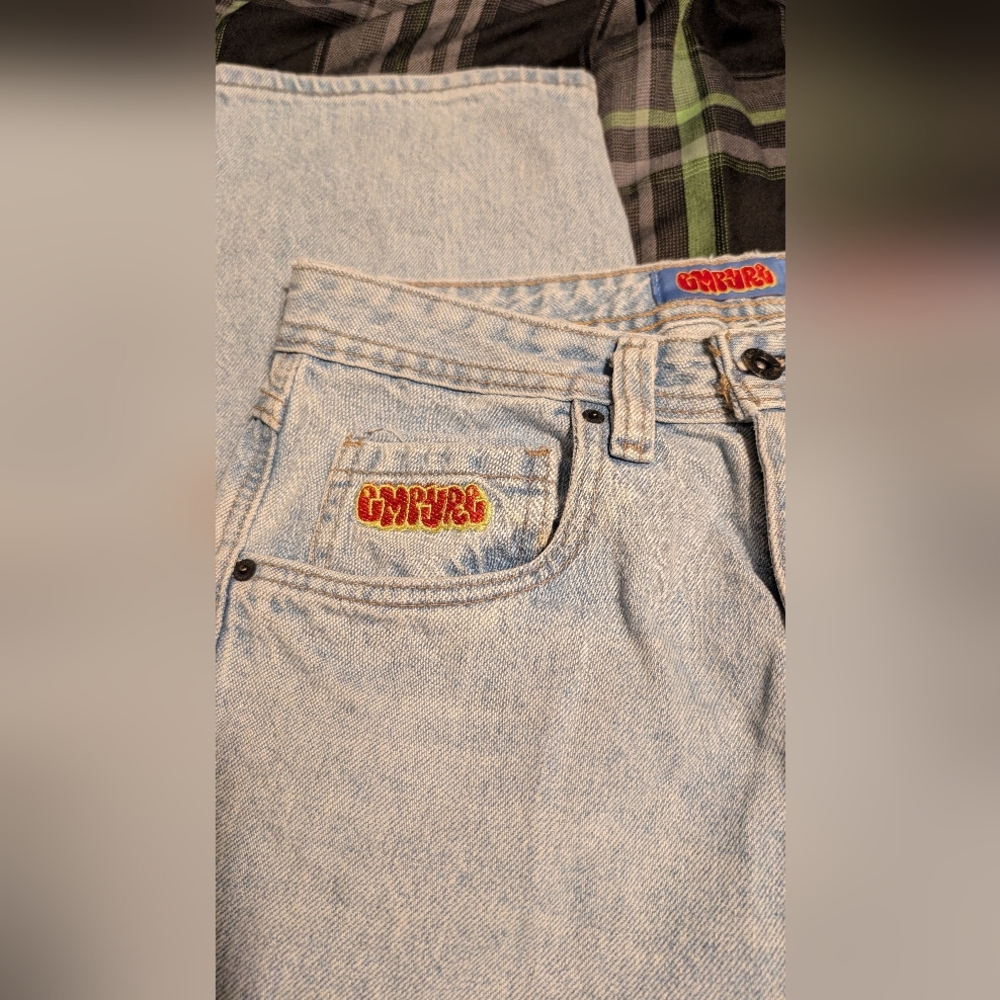Empyre Relax Straight Leg 💯 Cotton Light Wash Denim Jeans Sz 28 - Picture 2 of 6